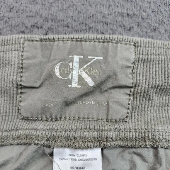Calvin Klein Pants Womens M Green Capri Cargo Drawstring Elastic Waist Pockets - Picture 6 of 13